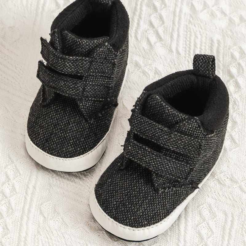 Babelvit Baby Boy Girl Soft Sole Canvas Sneakers Sparkle High Top Lace Up Infant Unisex Ankle Shoes Boots Toddler Newborn Prewalker First Baby Walking Crib Shoes - Image 3